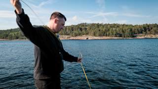 Arild Karlsen handles the ROV tether
