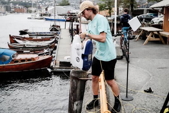 Undervannsdronen på jakt etter den mystiske lukten i Trondheim