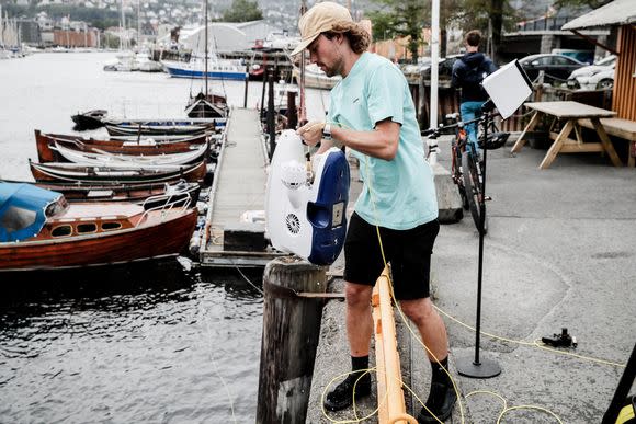 Chasing bubbles with the underwater drone Blueye Pioneer