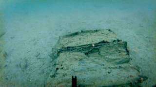 Close view of a crab trap on the seabed