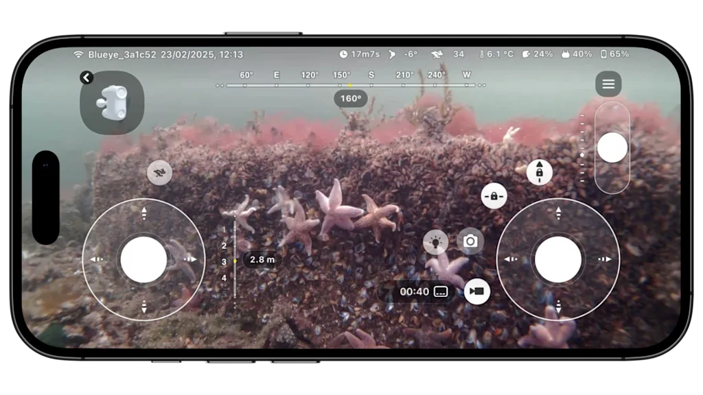 Sonar measurements in the Blueye app