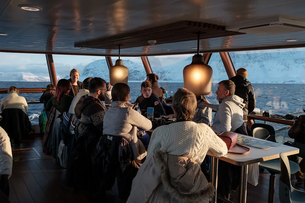 People on board the MS Brim