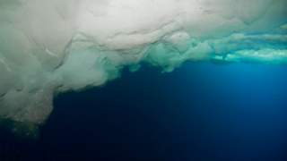 Below the ice floes