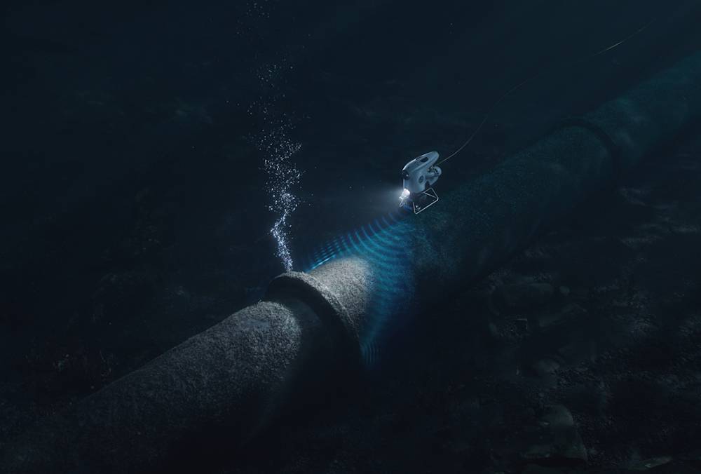 The Blueye X3 ROV inspecting pipeline leak
