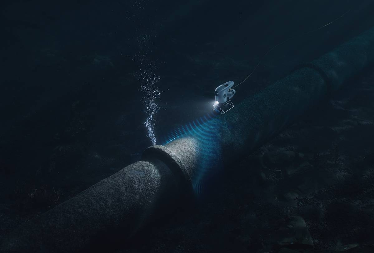 The Blueye X3 ROV inspecting pipeline leak