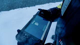 Holding the Blueye Rugged controller with gloves