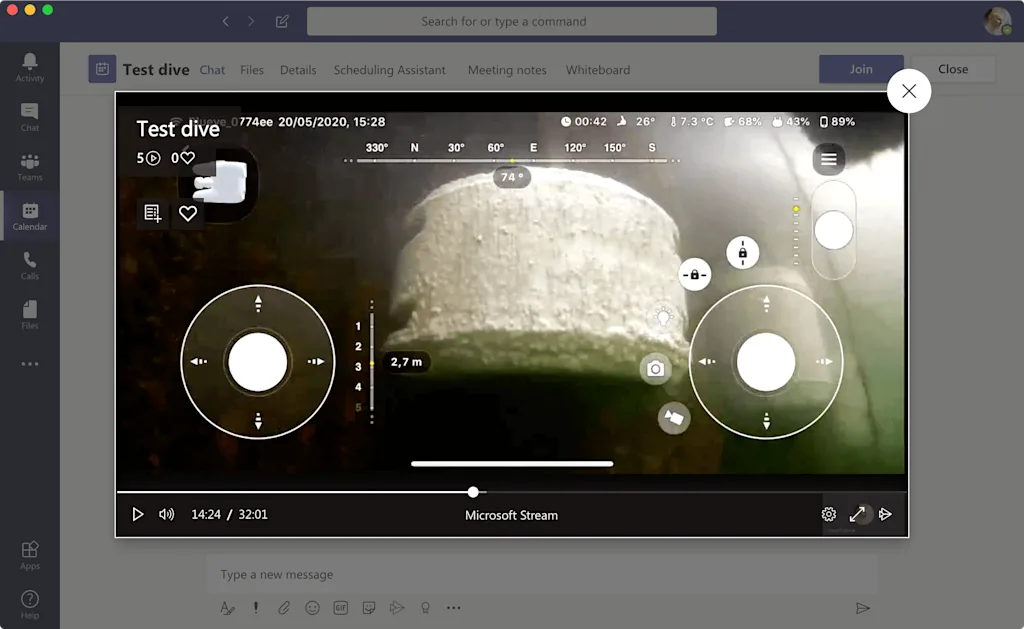 Screenshot of meeting recording in Microsoft Stream