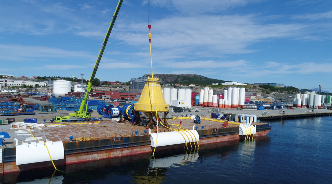 View of the STL buoy at the barge in Kristiansund