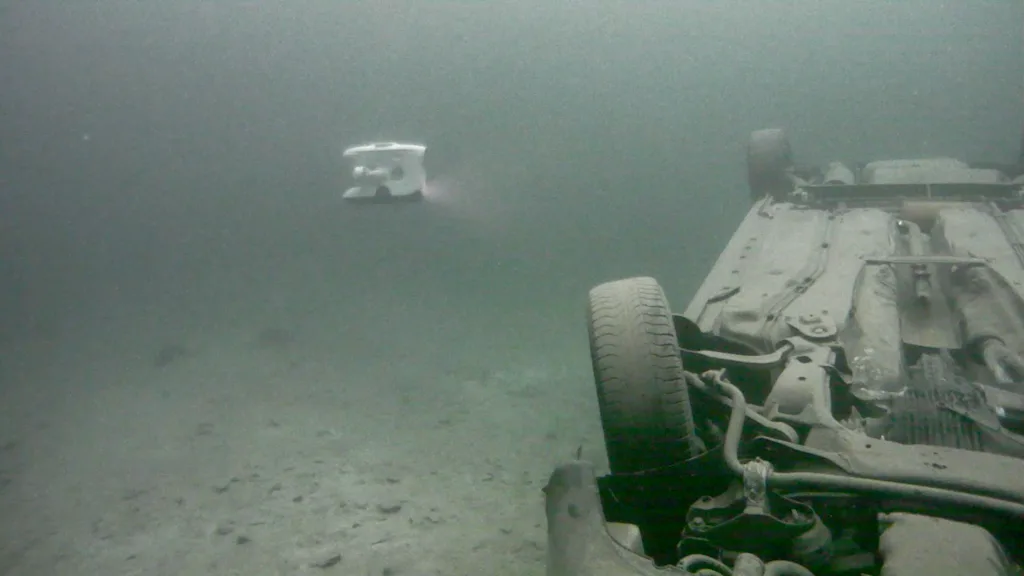 A sunken car found at Dora in Trondheim