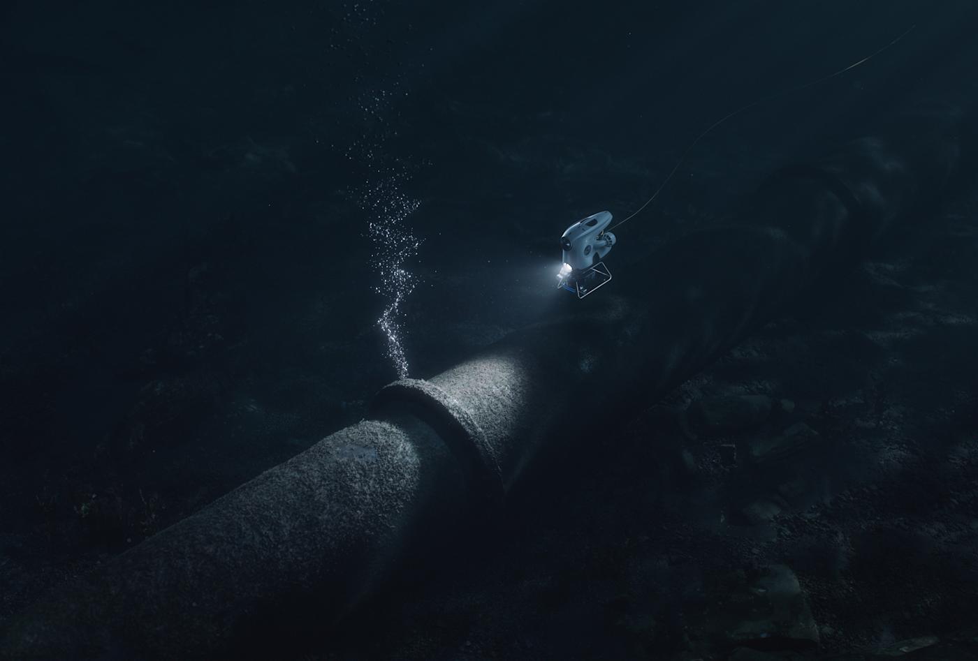 The Blueye X3 ROV inspecting pipeline leak
