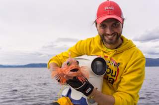 Fisherman posing with catch