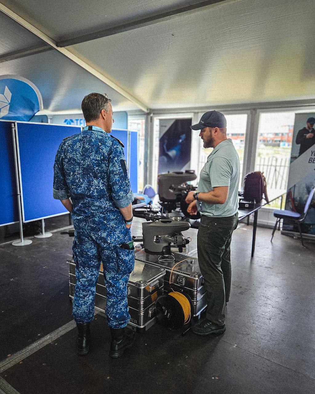 Trond showcasing the Blueye technology inside the control room at SeaSEC.