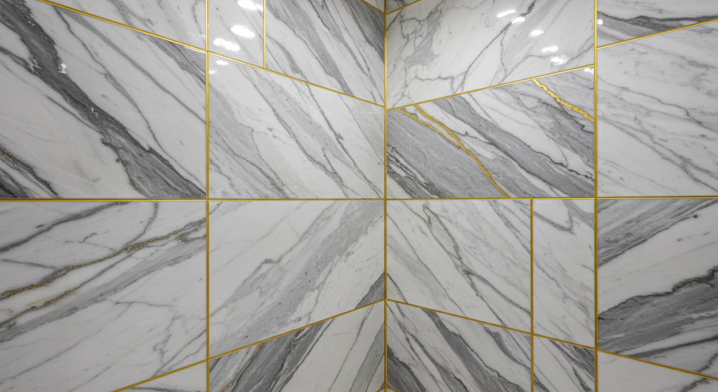 Marble Bathroom with Gold Veins