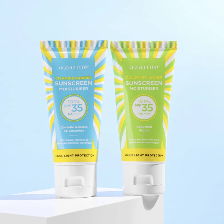 SUNSCREEN AZARINE SPF 35PA++++ UNTUK KULIT SENSITIF & BERJERAWAT