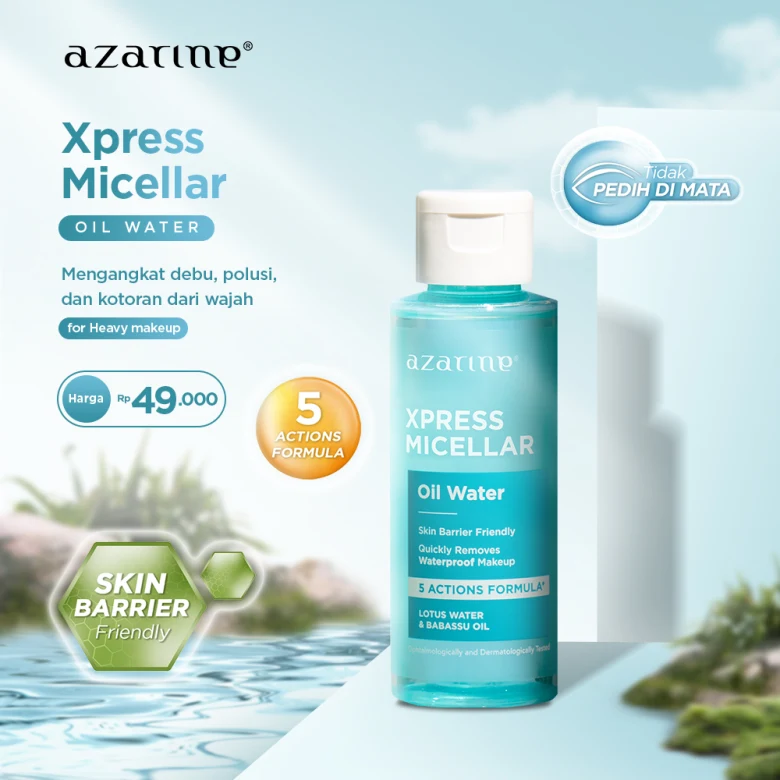 Hapus Waterproof Makeup sampai Bersih Total Pakai Xpress Micellar Oil Water dari Azarine