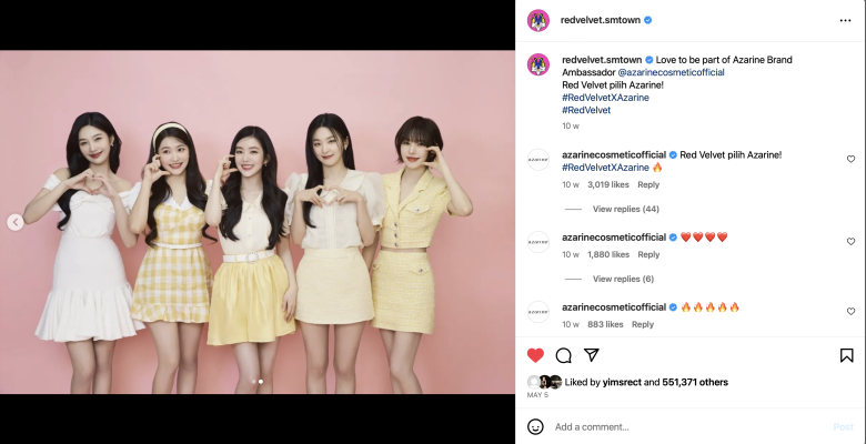 Azarine Cosmetic Resmi Menggandeng Red Velvet sebagai Brand Ambassador untuk Launching Makeup Series