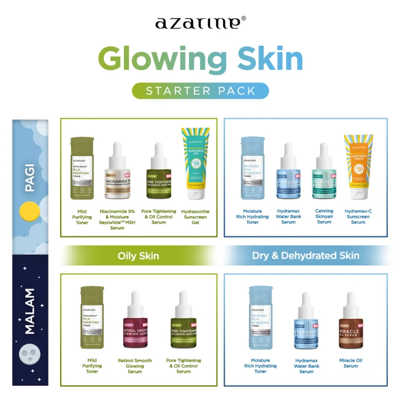 Glowing Skin Starter Pack : Oily Skin & Dry and Dehydrated Skin!