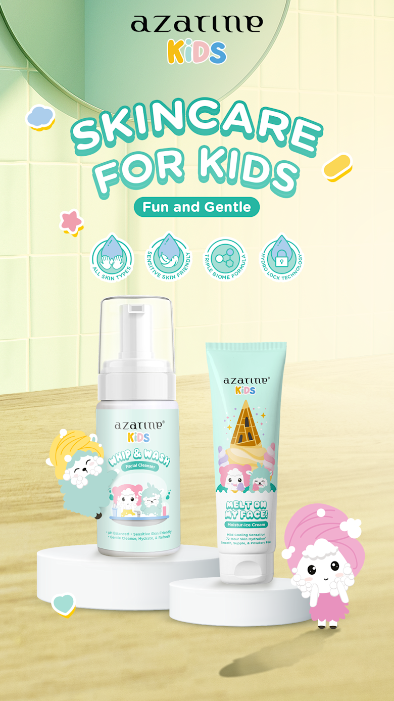 Azarine Kids Resmi Rilis Facial Wash & Moisturiser dengan Formula Gentle dan Hypoallergenic Tested Untuk Kulit Anak