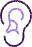 Purple icon of an ear