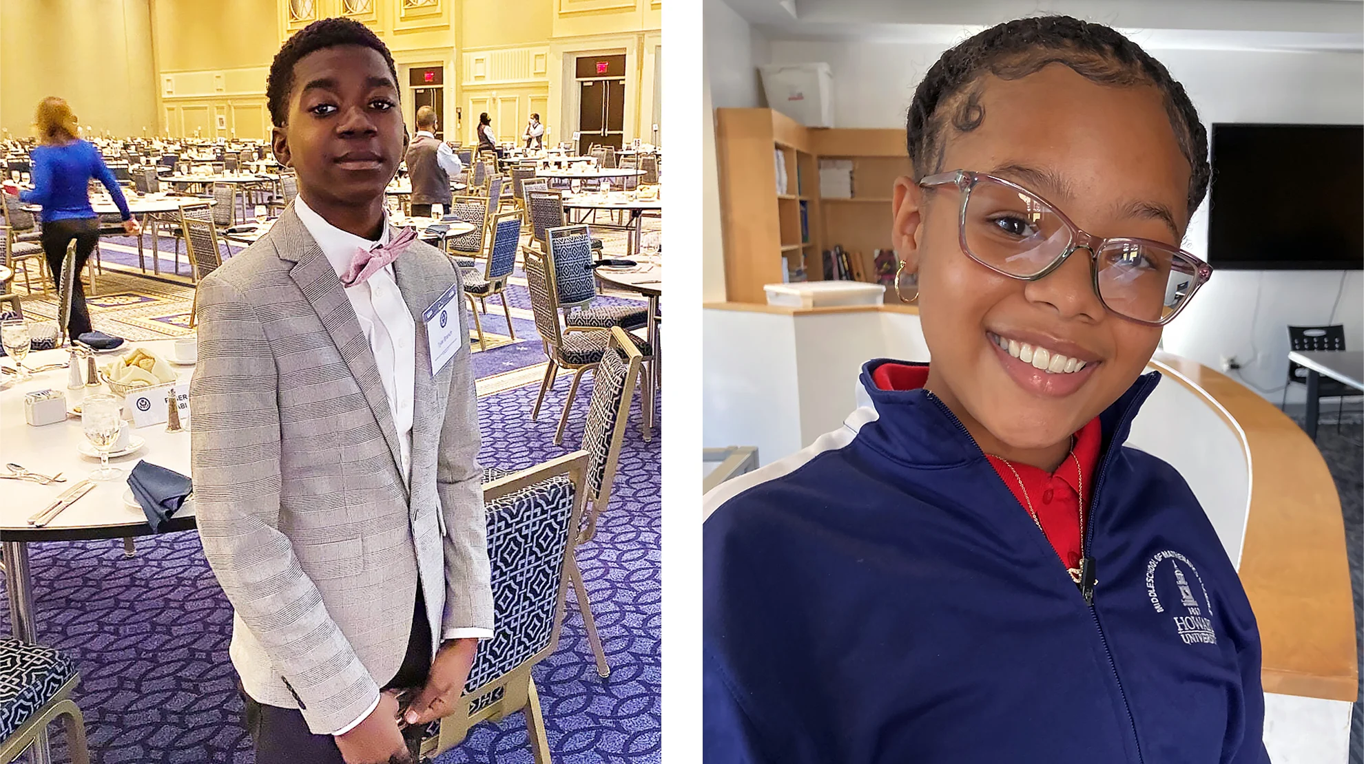 Howard University Middle School students Tyler Branch and Annikah Akpan