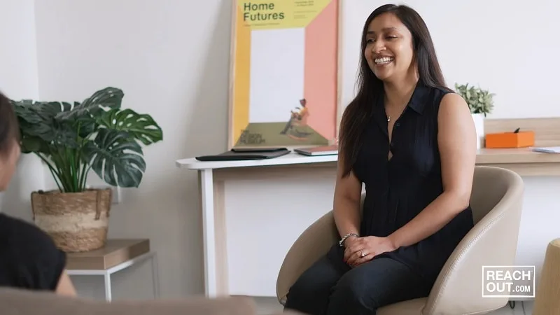 female psychologist talking to client