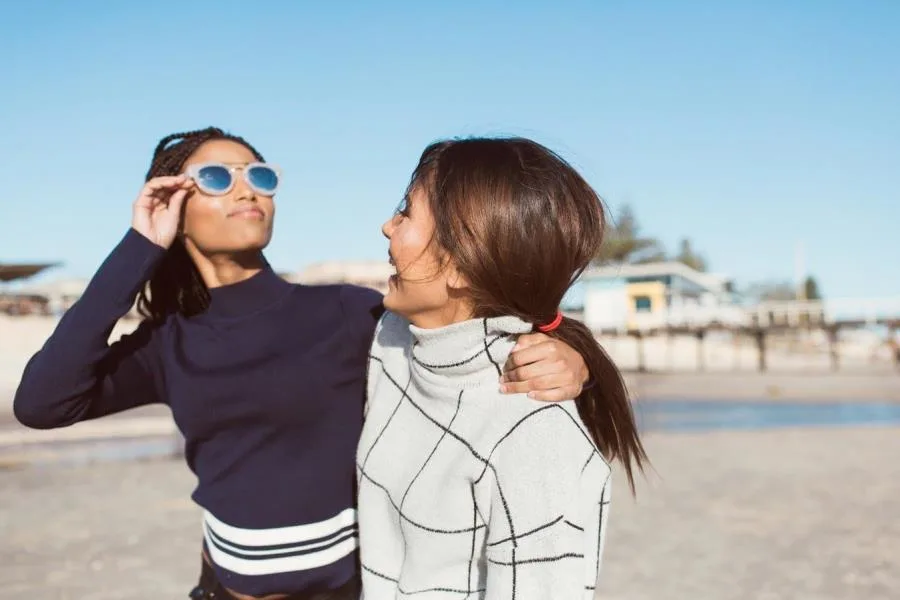 Two young people on a beach