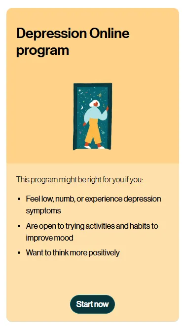 "Depression Online” program promotes service for people feeling low, numb or experiencing depression symptoms who are open to trying activities.