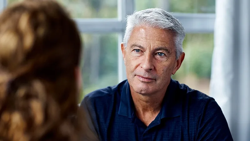 dad talking to daughter