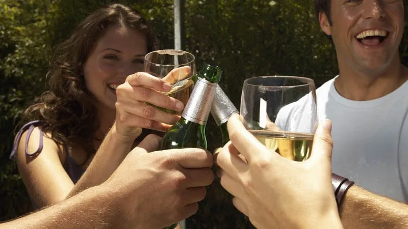 group toasting glasses