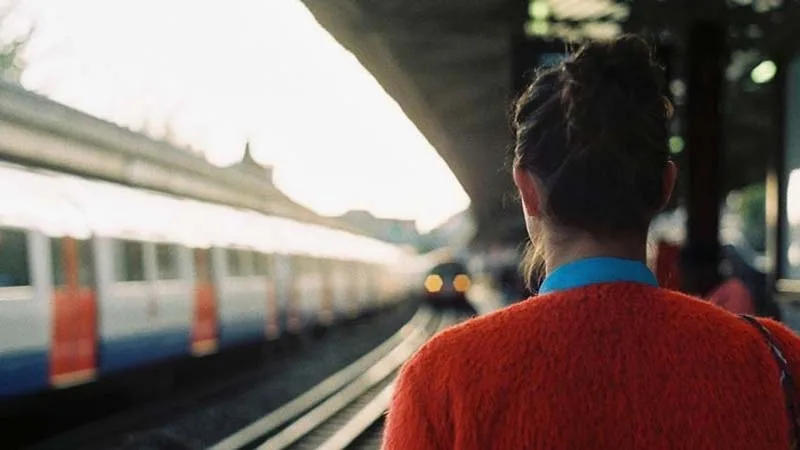 girl on train station