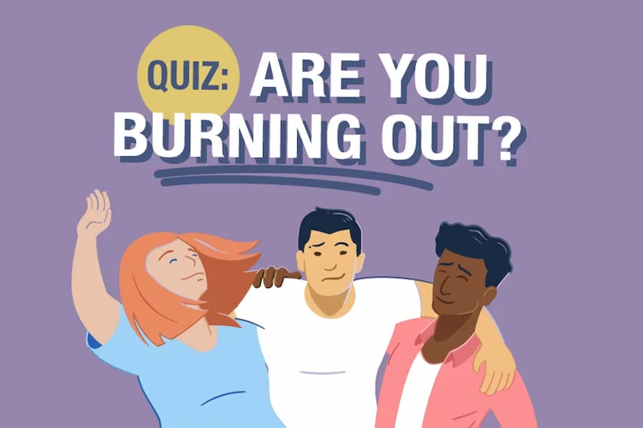 illustration of three friends quiz are you burning out