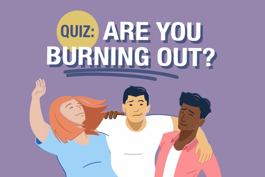 illustration of three friends quiz are you burning out