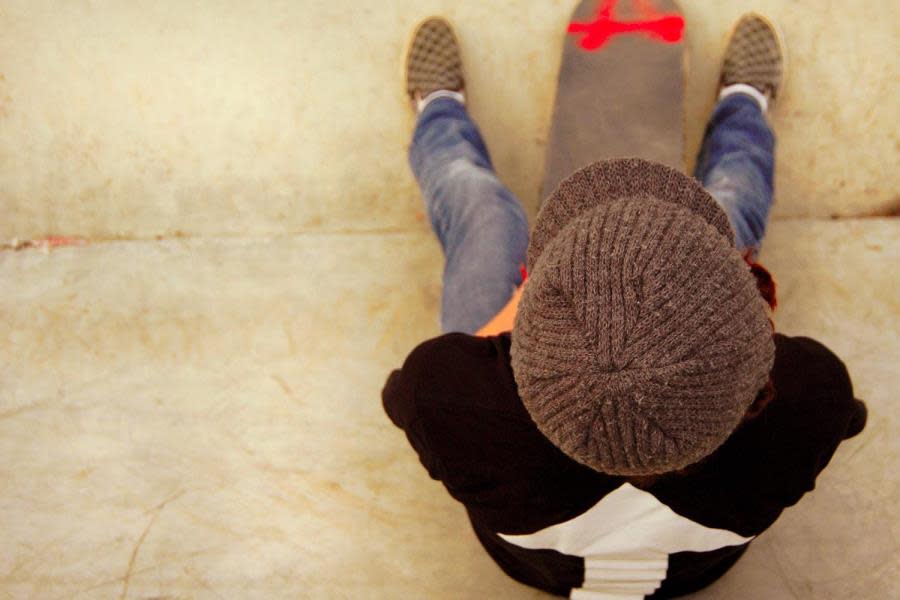 Aerial view of skater boy