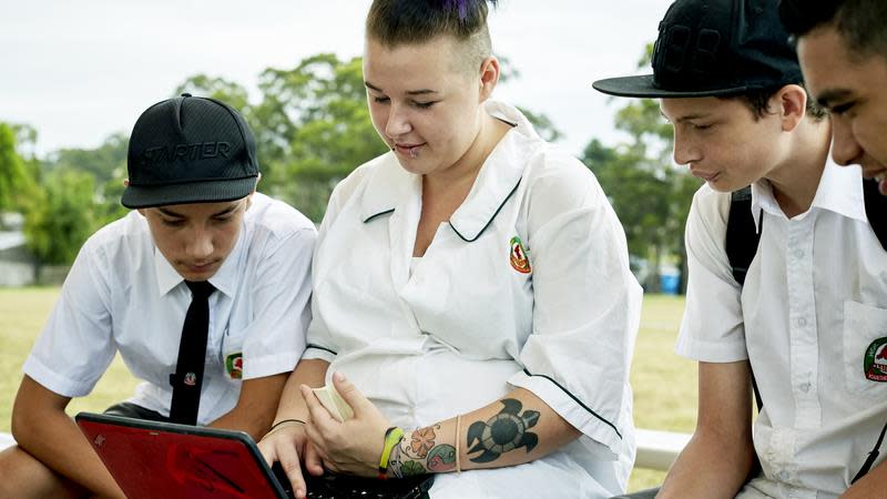 students on computer