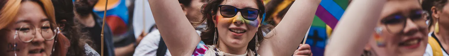 Young protests in a crowd