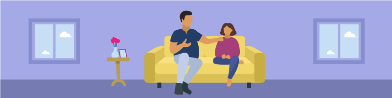 graphic of parent and teen sitting on couch