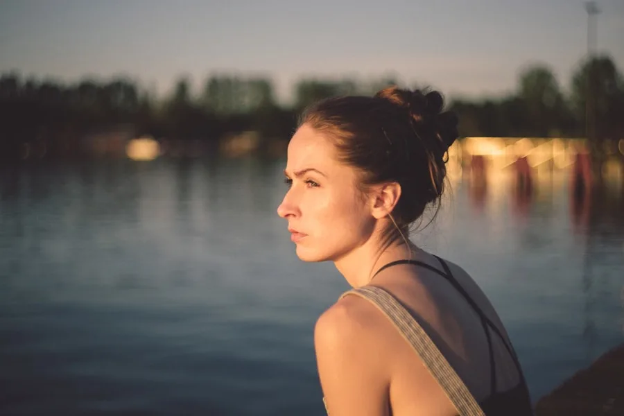 Girl looking at water