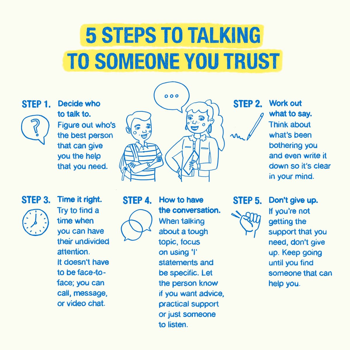 5 steps to talking to someone you trust