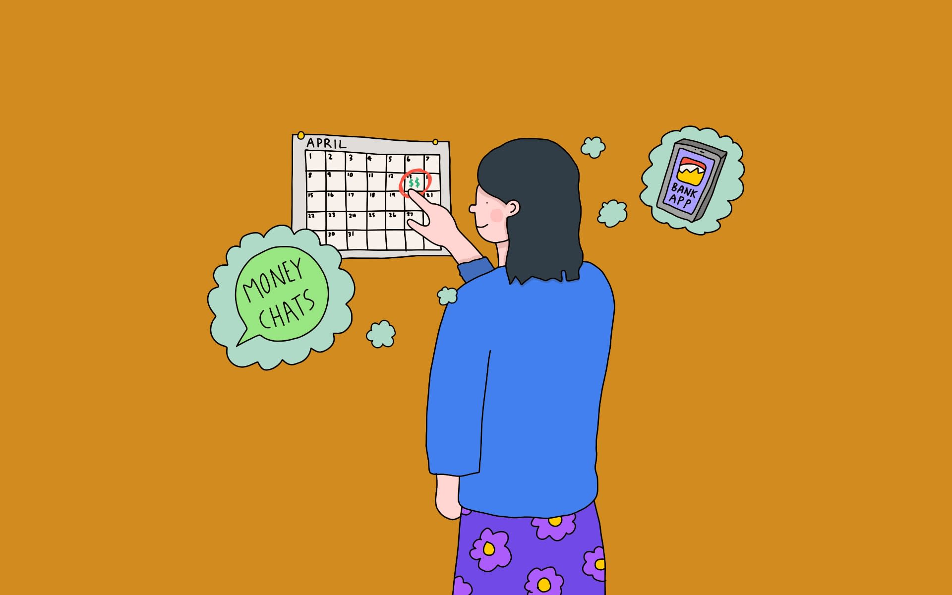 illustration of person marking in their calendar when to do financial planning