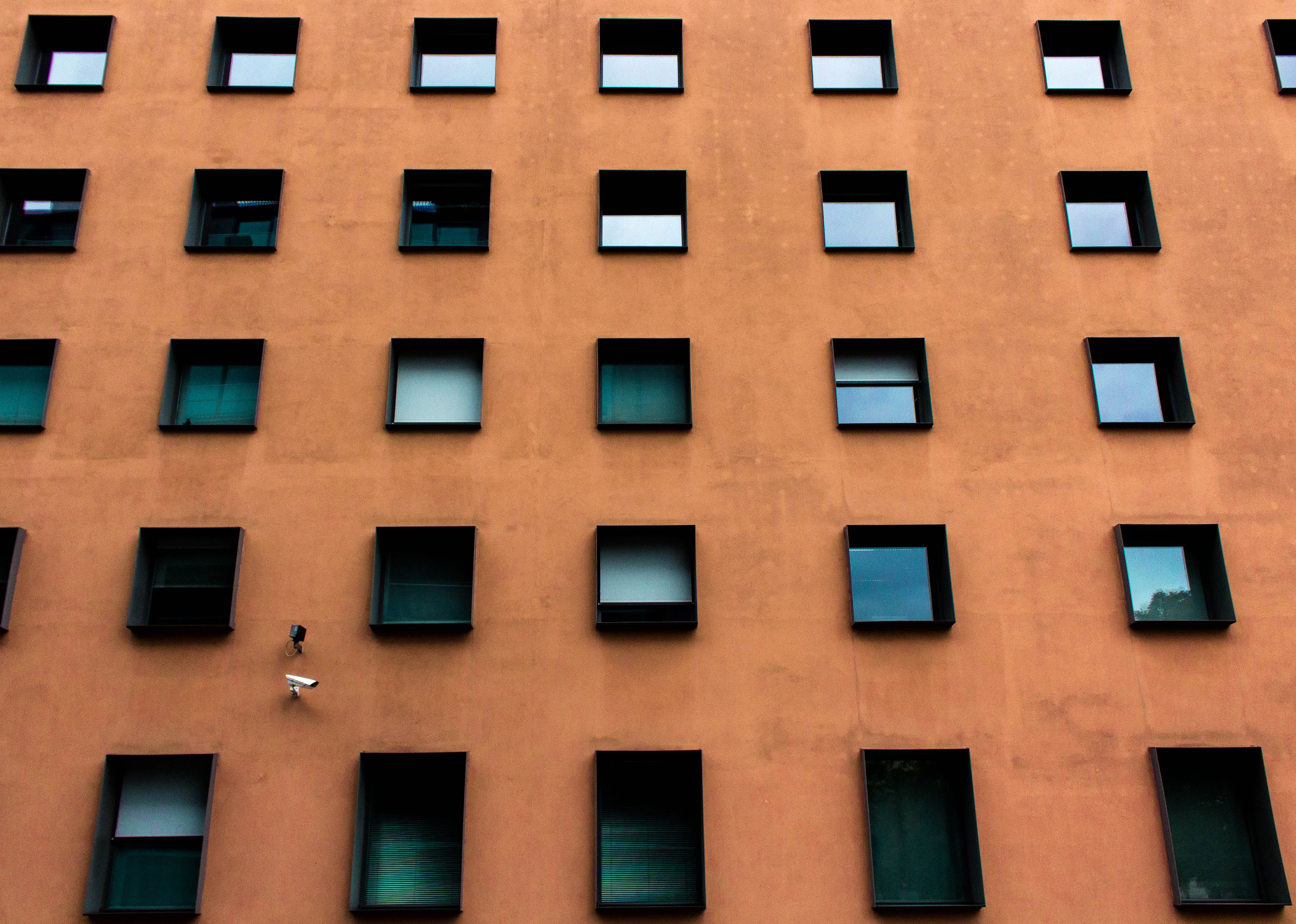 cray building facade with windows