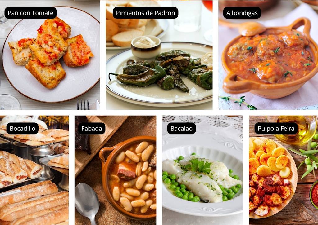 Traditional and unique food in Spain