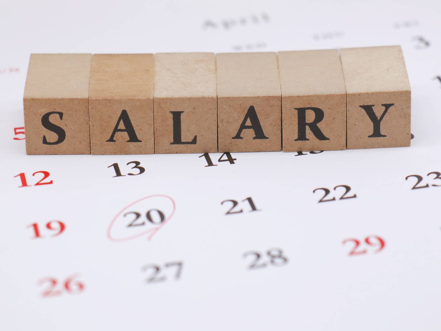 salary image on calendar
