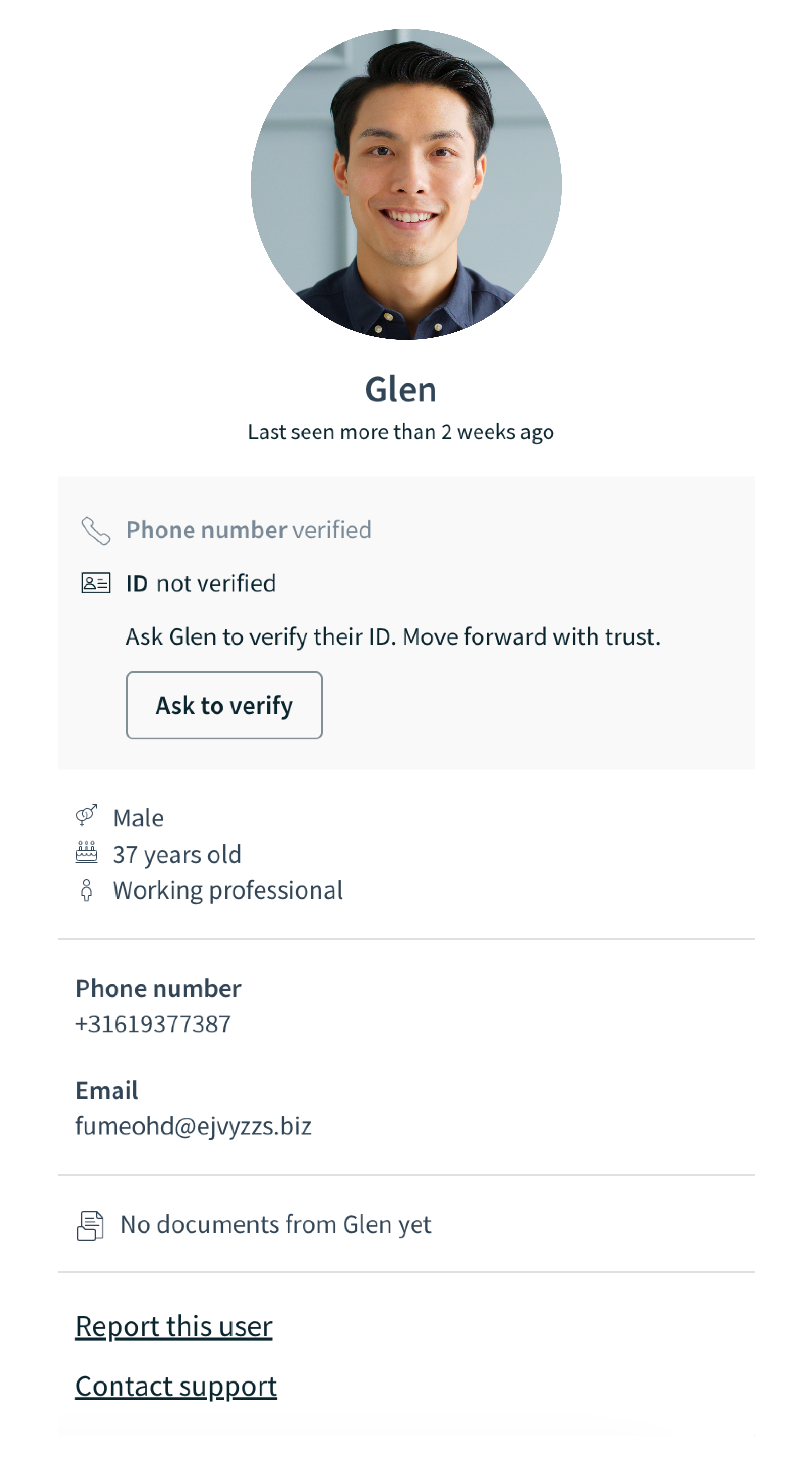 Tenant profile