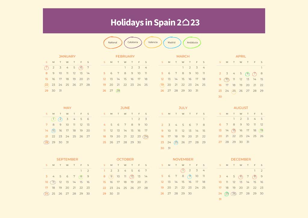Bank holidays in Spain 2023