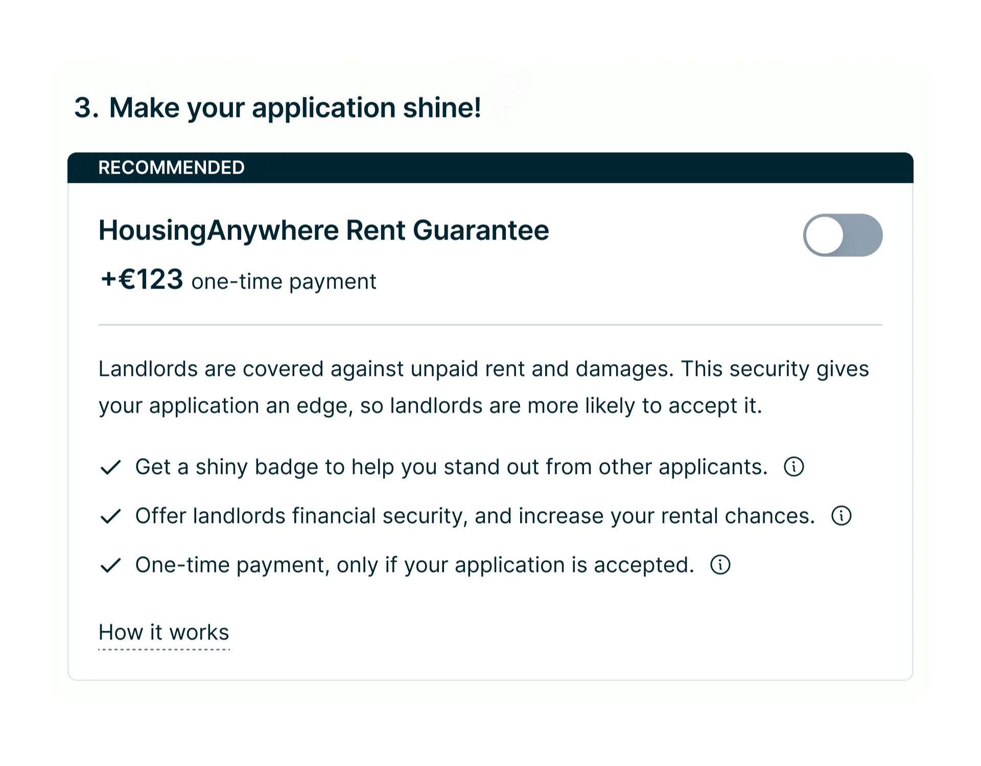 Toggle Rent Guarantee