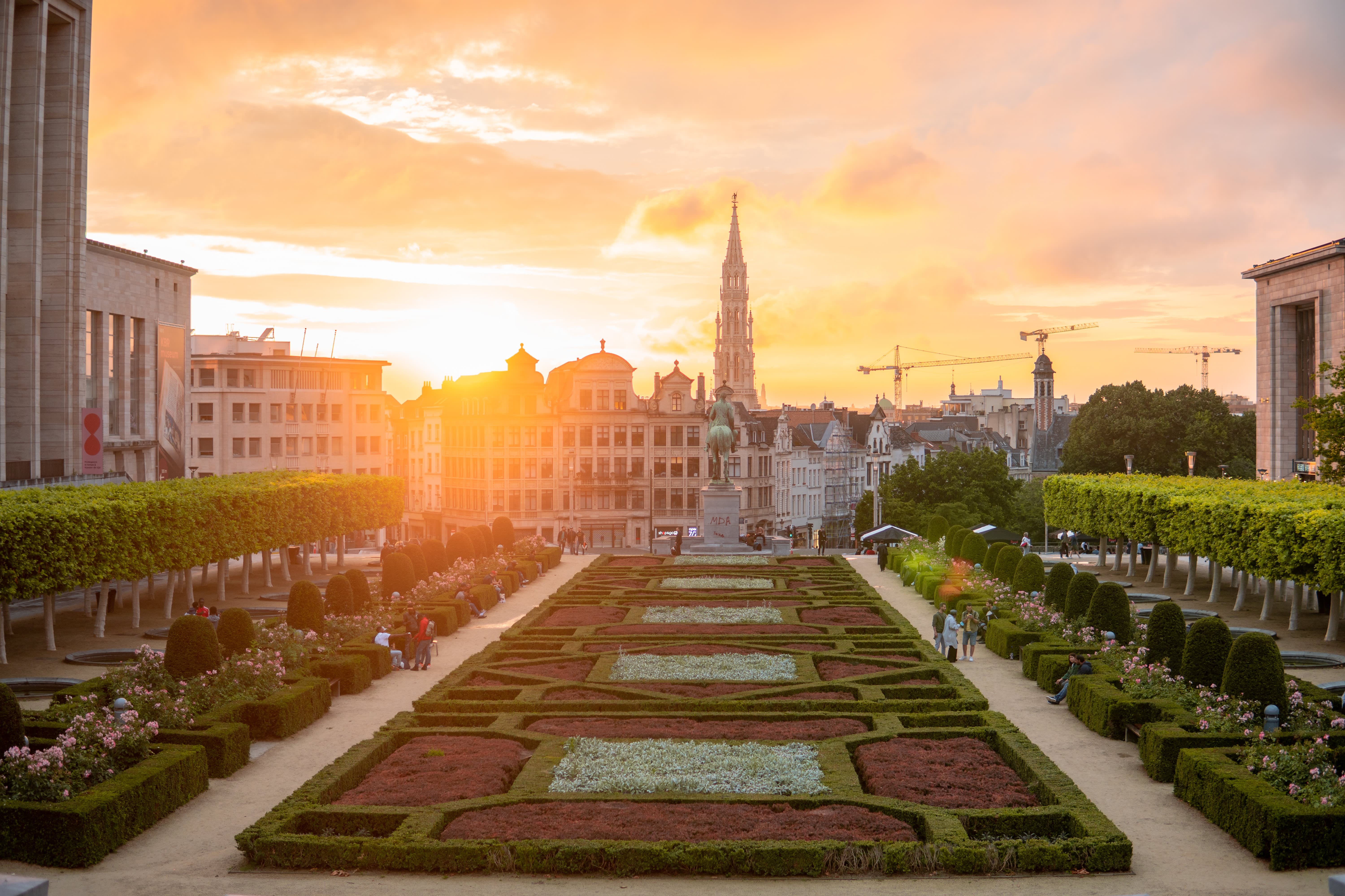 Brussels during sunset