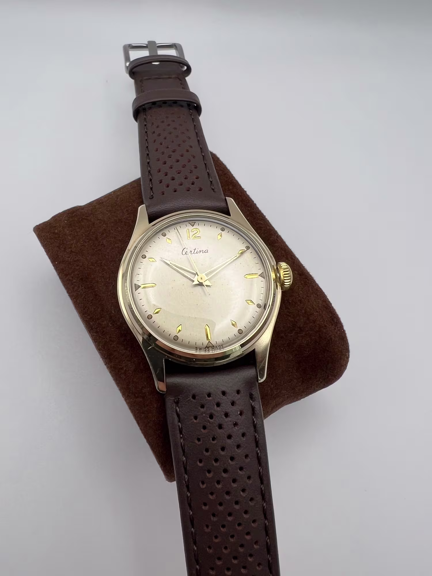 Certina Dress Watch, gold-capped case, vintage — dial straight on