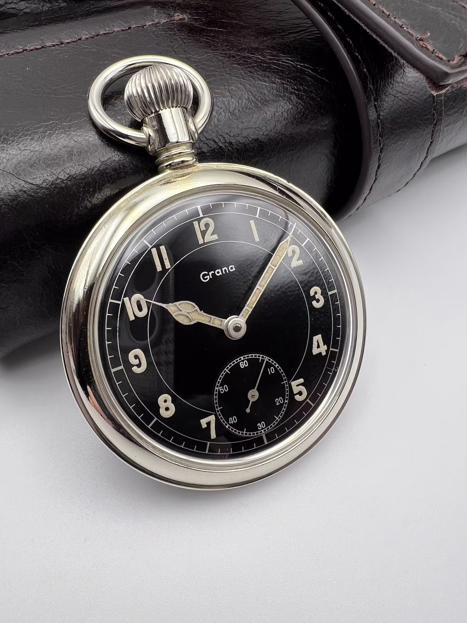 Grana Military Pocket Watch, 1940s, dial straight on