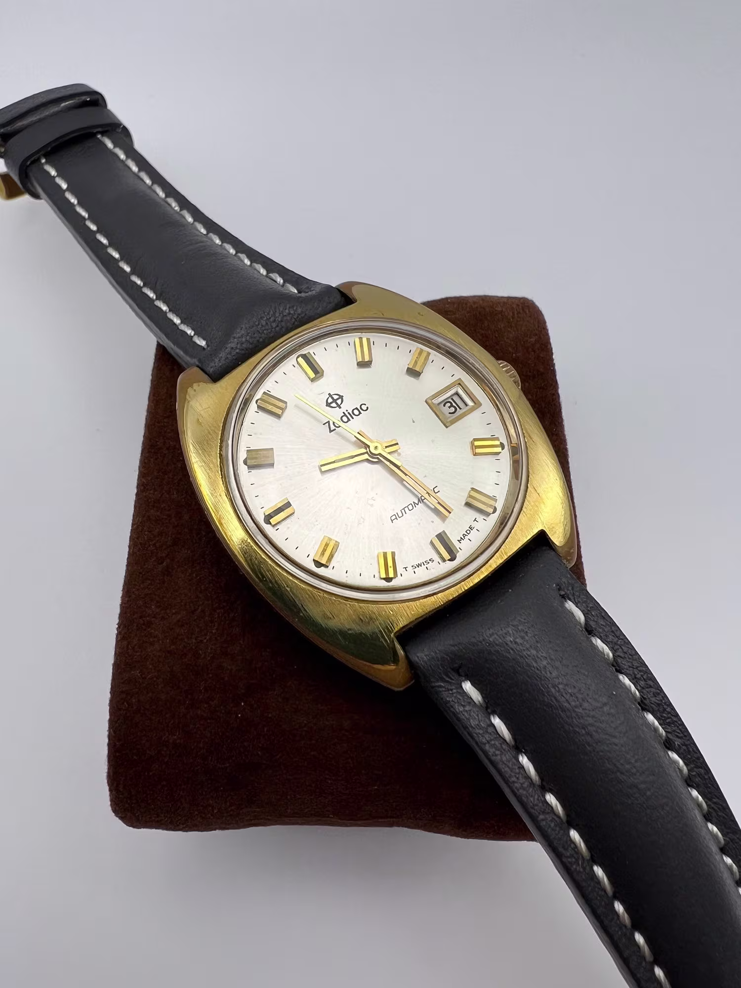 Zodiac Hermetic Day-Date Automatic, 1970s, dial straight on