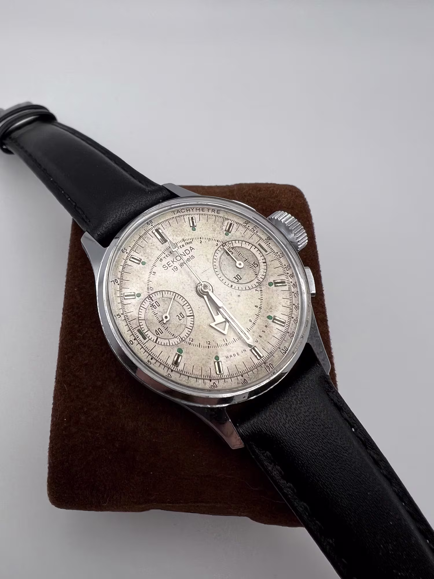 Strela Sekonda Chronograph 1950s, dial straight on